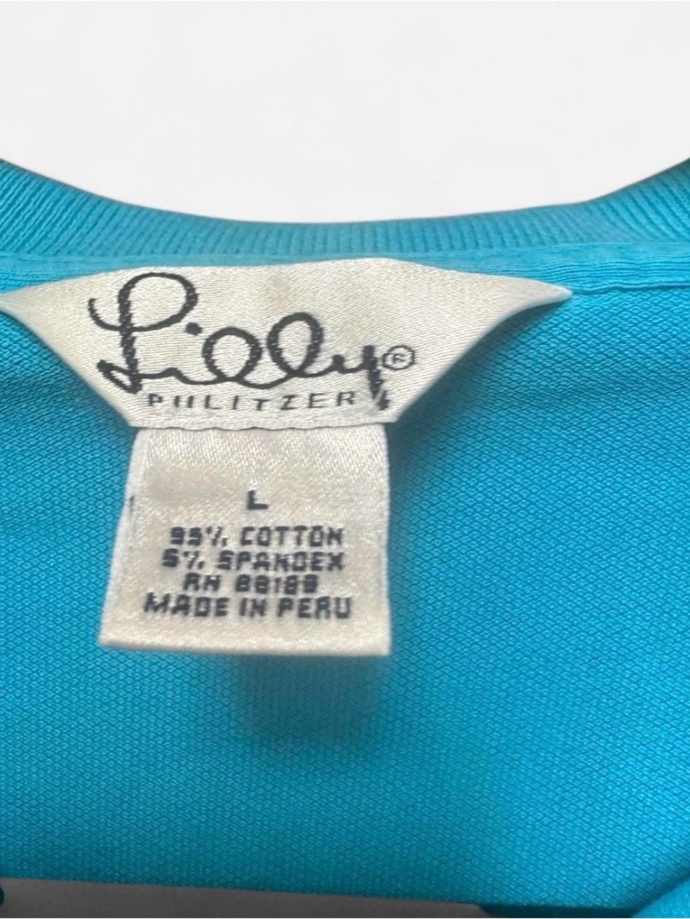 Vintage Lilly Pulitzer Electric Blue Collared Women’s Polo Shirt Sz L - Picture 3 of 6